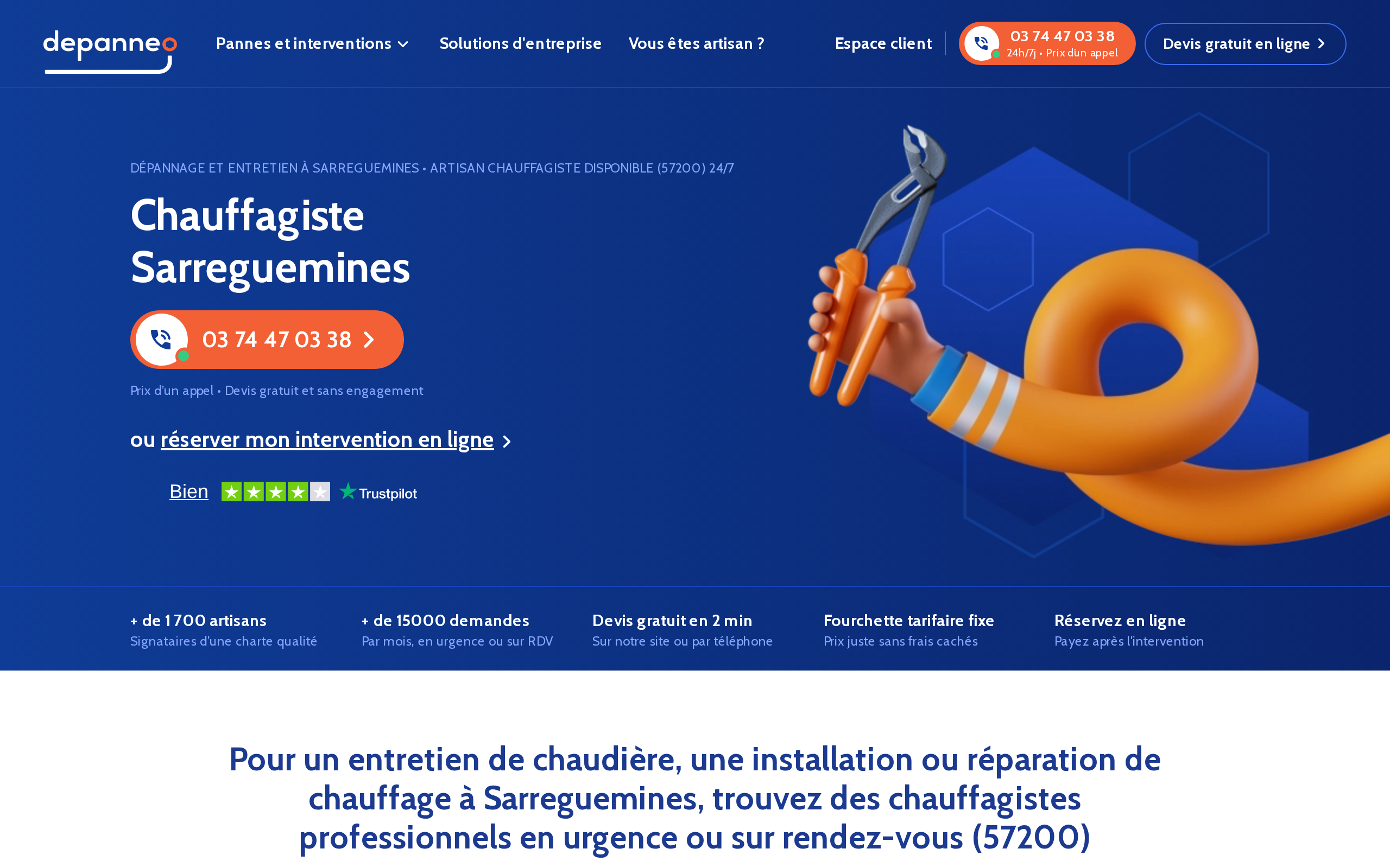 Aperçu du site Depanneo