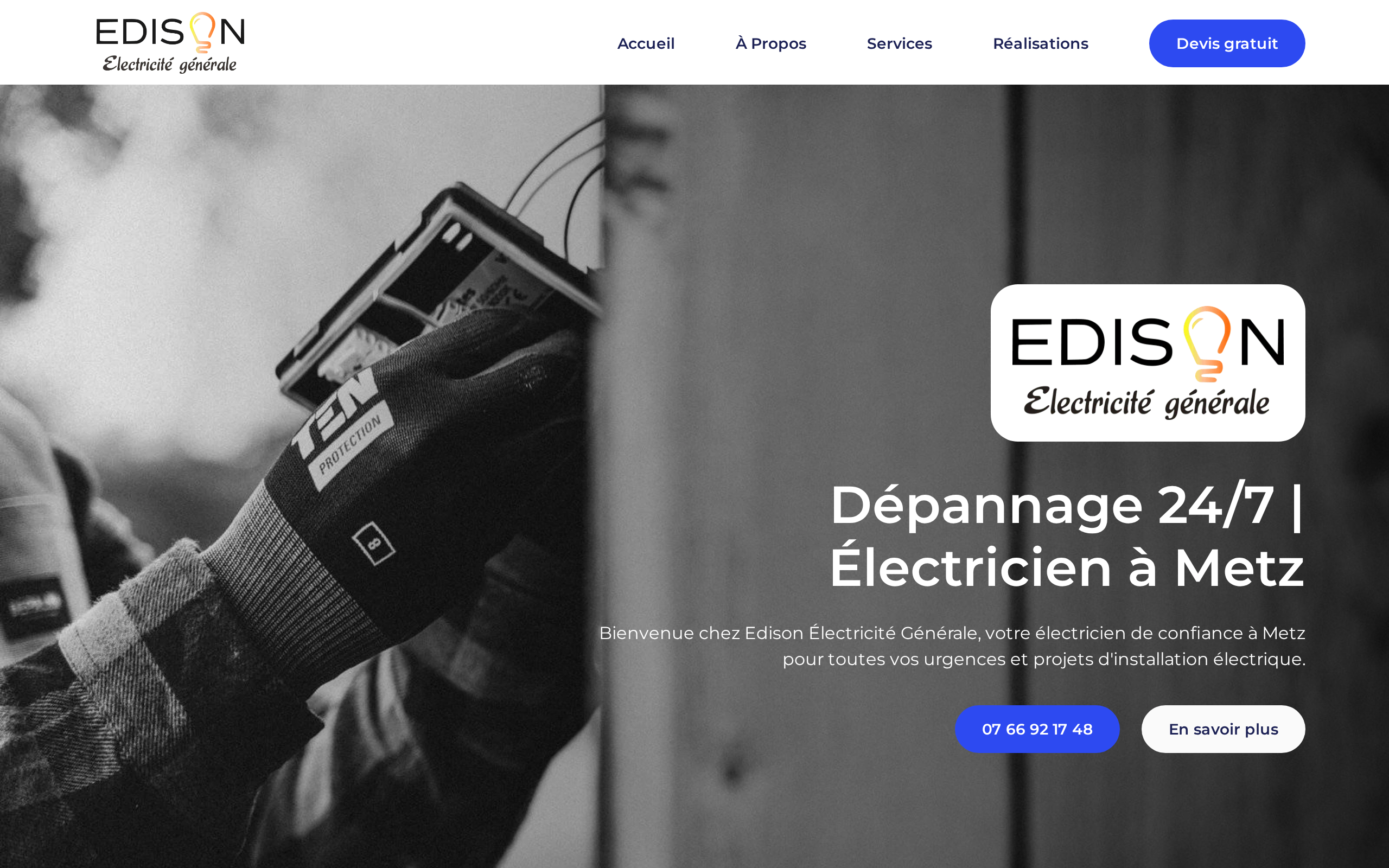 Aperçu du site Edison Électricité Générale