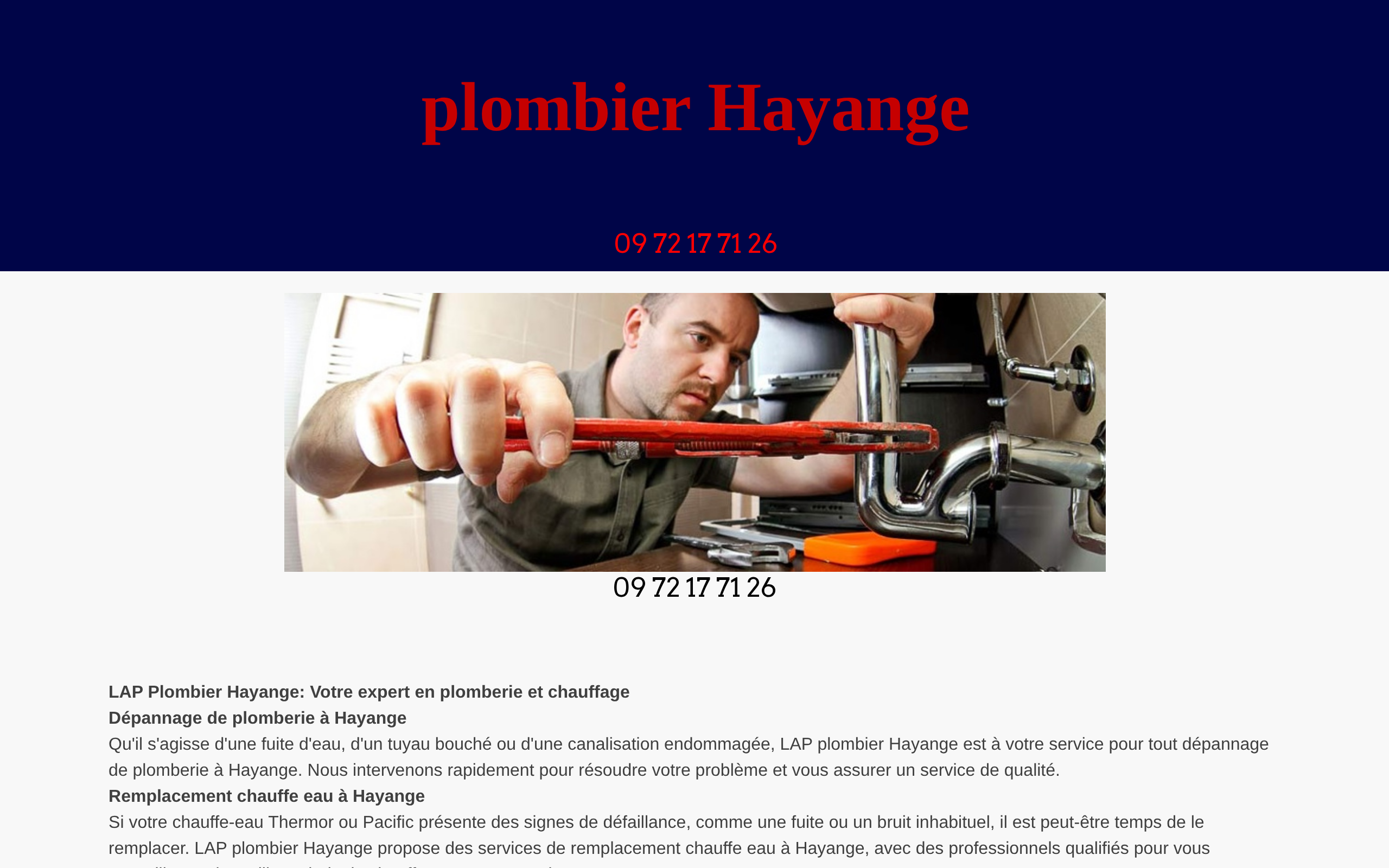 Aperçu du site LAP Plombier Hayange