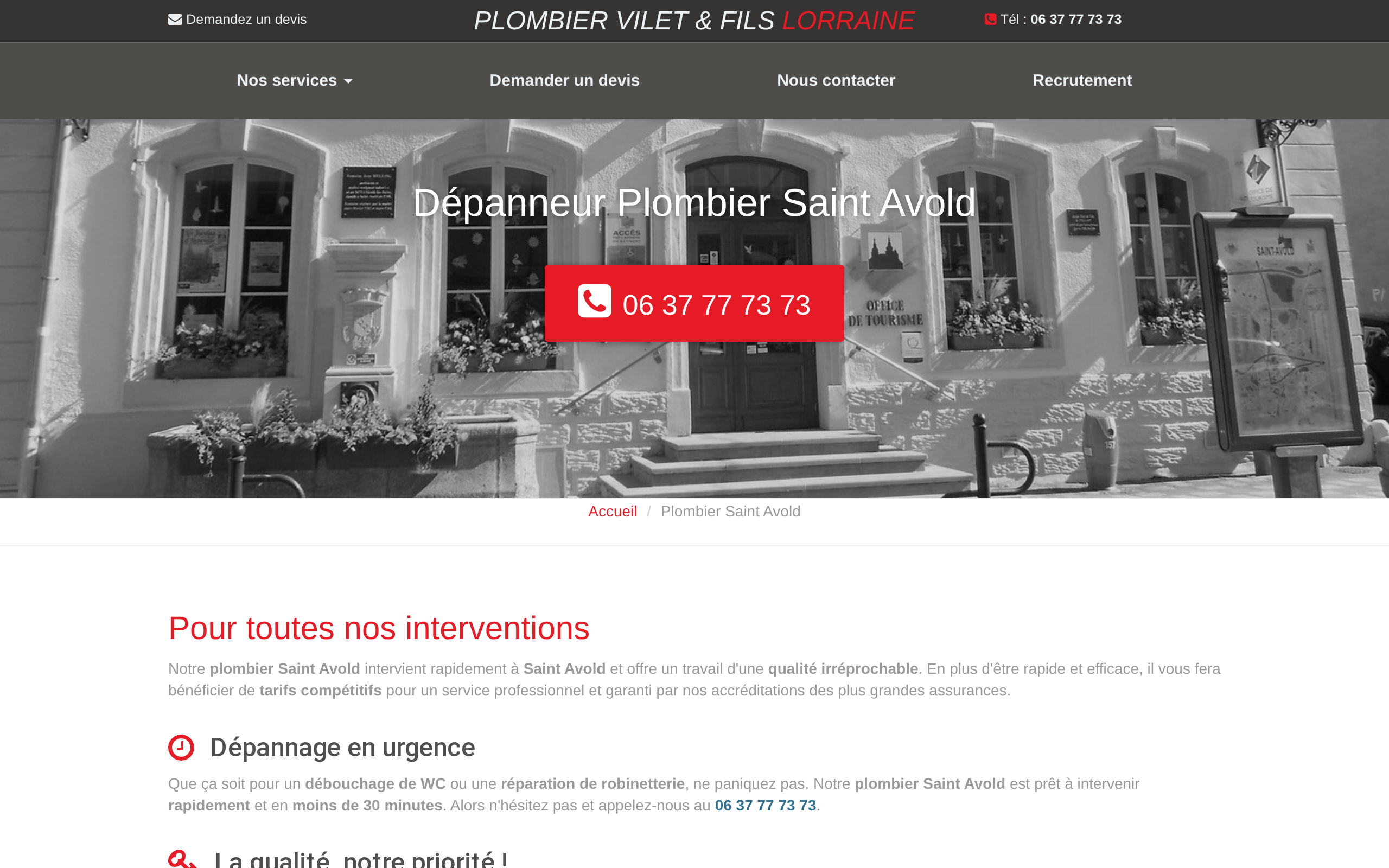 Aperçu du site PLOMBIER VILET & FILS LORRAINE