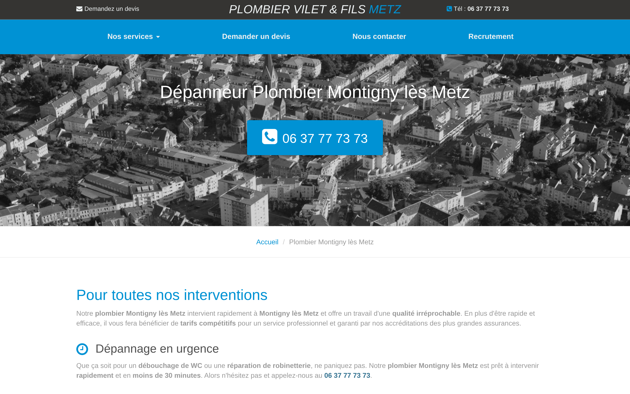 Aperçu du site PLOMBIER VILET & FILS METZ