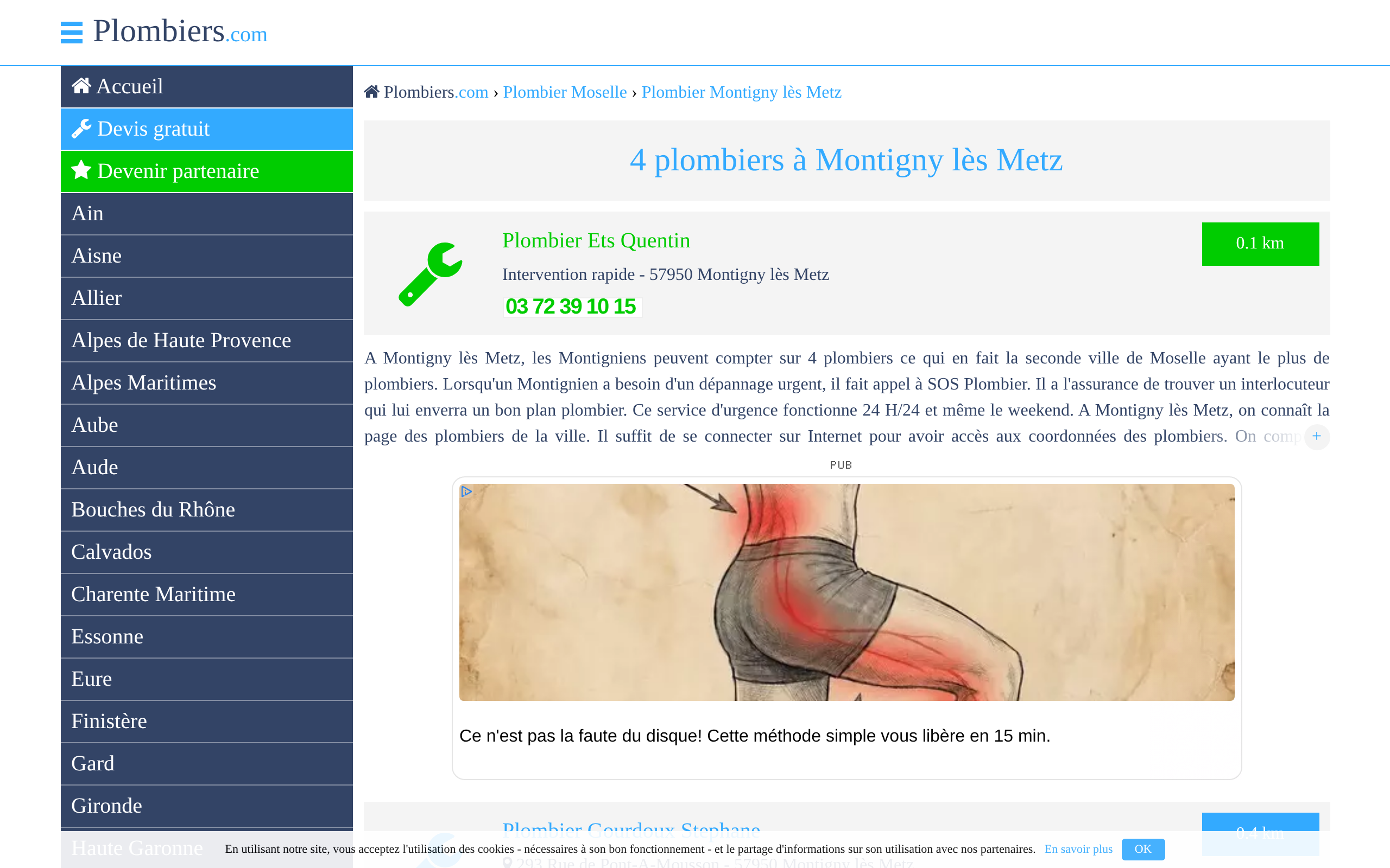 Aperçu du site Plombiers
