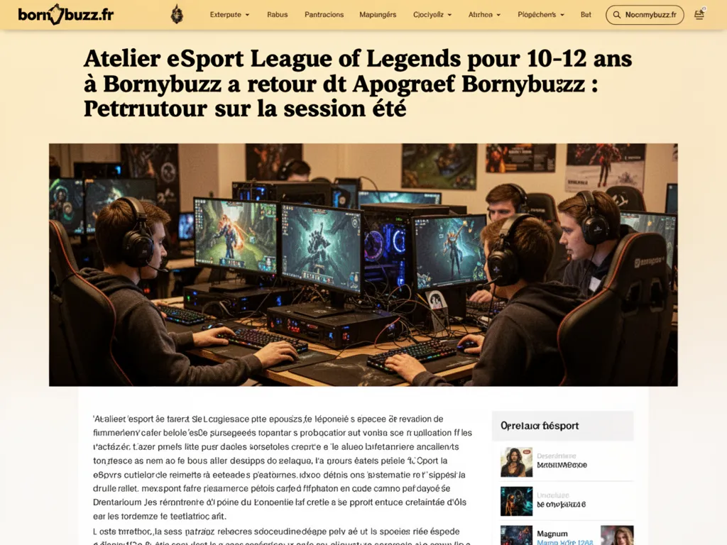 Atelier eSport League of Legends pour 10-12 ans à Bornybuzz : retour sur la session été