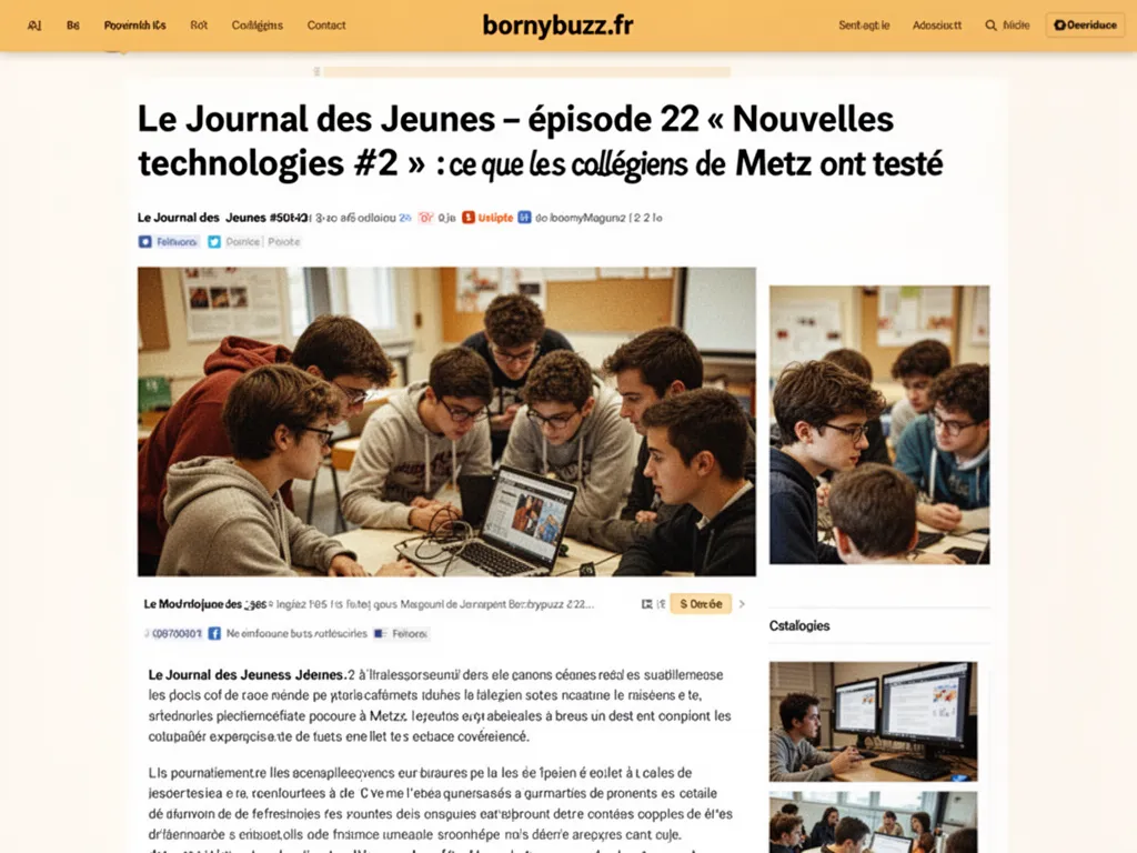 Le Journal des Jeunes, épisode 22 « Nouvelles technologies #2 » : ce que les collégiens de Metz ont testé
