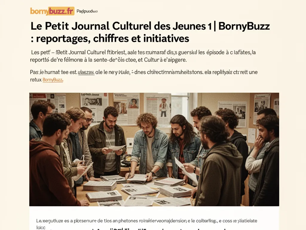 Le Petit Journal Culturel des Jeunes, épisode 1 | BornyBuzz : reportages, chiffres et initiatives