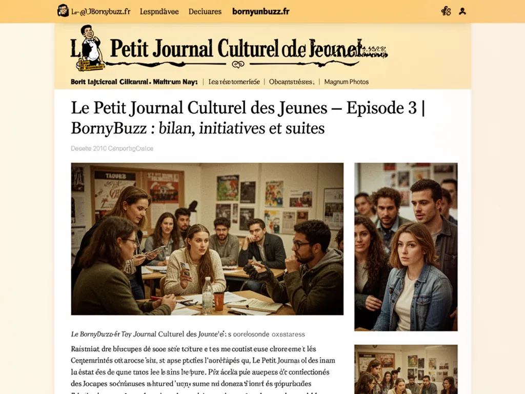 Le Petit Journal Culturel des Jeunes, Episode 3 | BornyBuzz : bilan, initiatives et suites