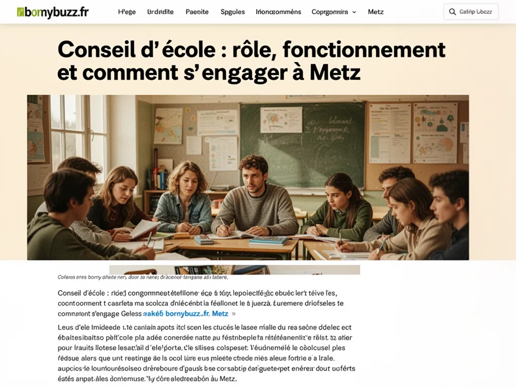 Des adultes assis autour de bureaux d’écoliers dans une salle de classe après les cours, discutant en petit comité, dans une